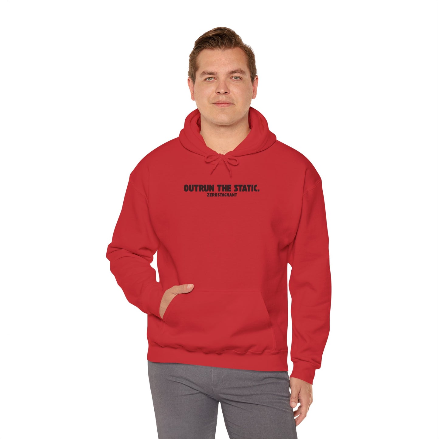 Outrun the Static., Hoodie — Unisex Garment-Dyed T-shirt — Motivational Fitness Hoodie