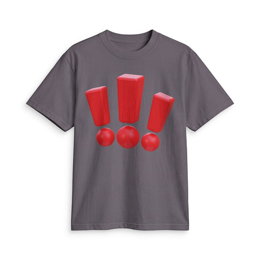 Fun Social Media 3D Red Exclamations T-Shirt — Keep Moving.