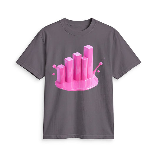 Fun Social Media 3D Pink Progress Bar Graphic T-Shirt — Keep Moving.