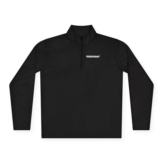 Quarter-Zip Pullover — "Zerostagnant: Still Water Rots. Keep Moving."
