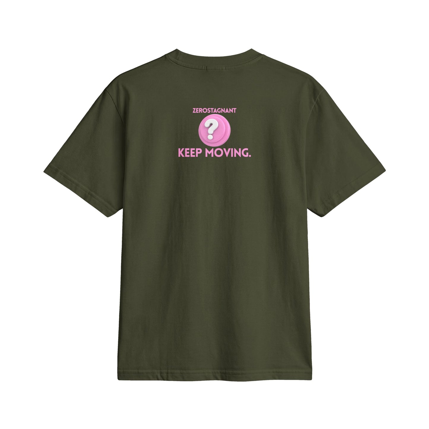 Fun Social Media 3D Question Mark Badge T‑Shirt — Keep Moving.