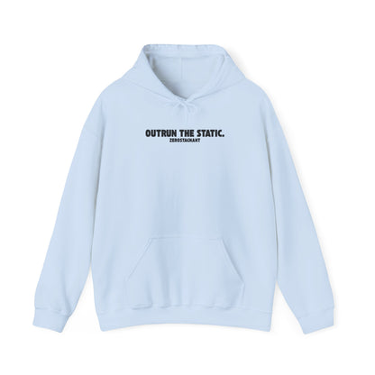Outrun the Static., Hoodie — Unisex Garment-Dyed T-shirt — Motivational Fitness Hoodie