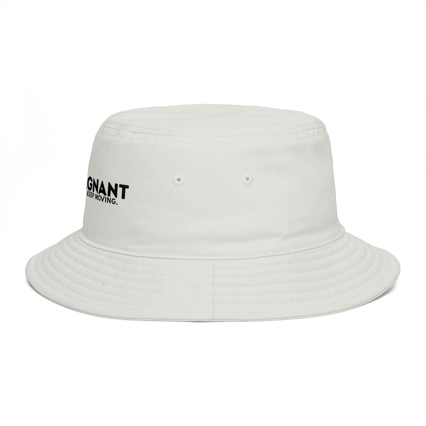 Bucket Hat — "Zerostagnant: Still Water Roots. Keep Moving."