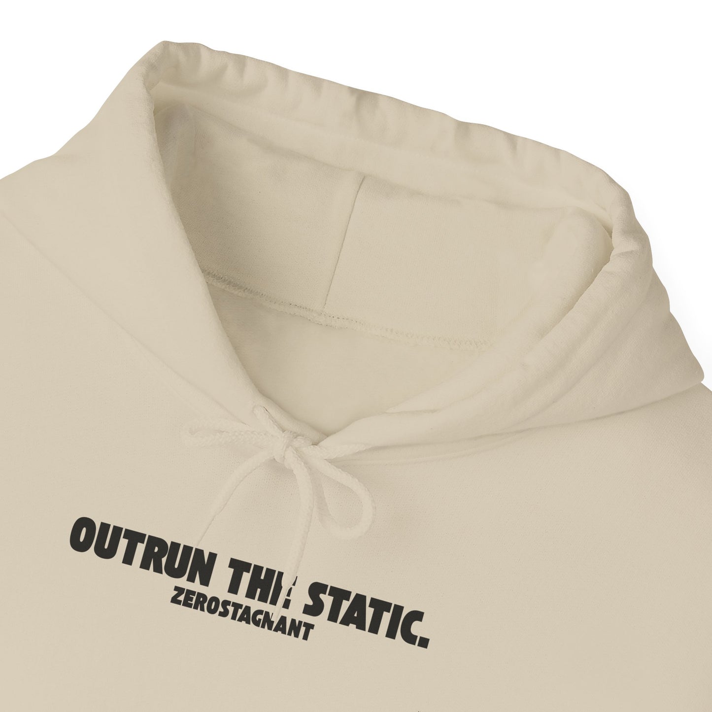 Outrun the Static., Hoodie — Unisex Garment-Dyed T-shirt — Motivational Fitness Hoodie