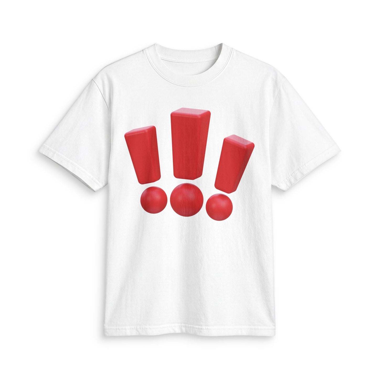 Fun Social Media 3D Red Exclamations T-Shirt — Keep Moving.