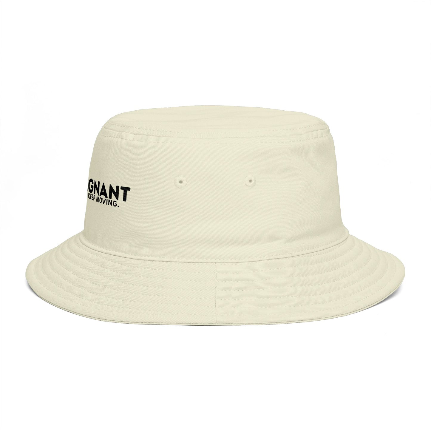 Bucket Hat — "Zerostagnant: Still Water Roots. Keep Moving."