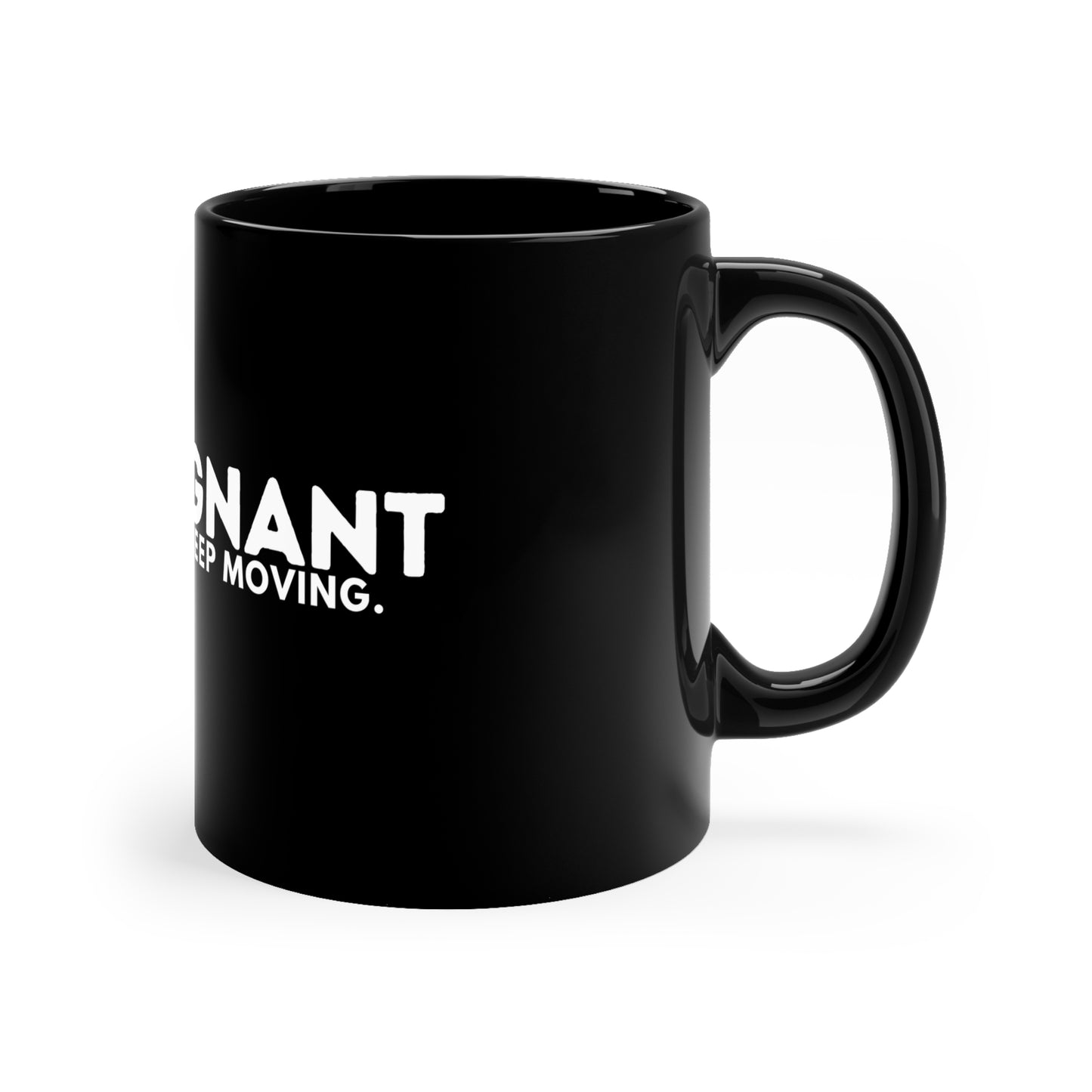 Motivational Black Coffee Mug — "ZEROSTAGNANT: Still Water Rots. Keep Moving."