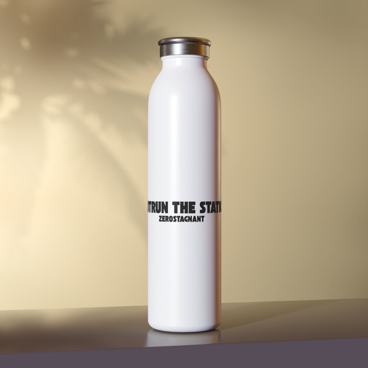 Outrun the Static — Slim Water Bottle, Stainless Steel, 20 Oz