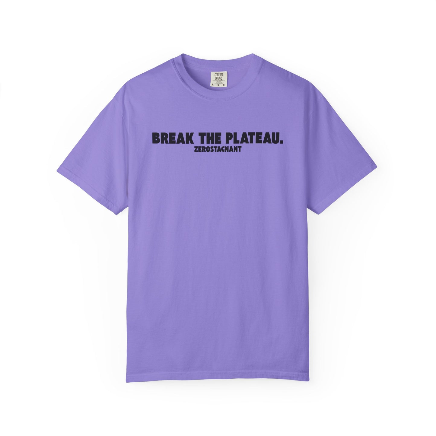 Break The Plateau. —Unisex Garment-Dyed T-shirt — Motivational Fitness Tee