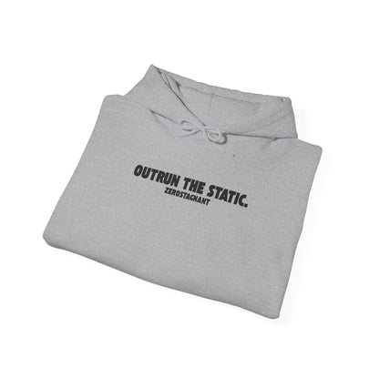 Outrun the Static., Hoodie — Unisex Garment-Dyed T-shirt — Motivational Fitness Hoodie