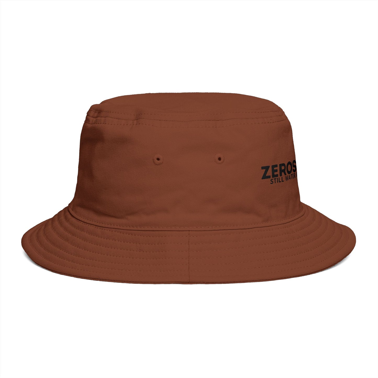 Bucket Hat — "Zerostagnant: Still Water Roots. Keep Moving."