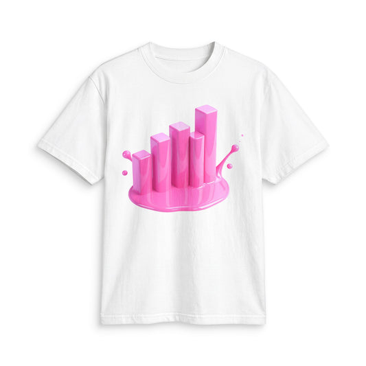 Fun Social Media 3D Pink Progress Bar Graphic T-Shirt — Keep Moving.