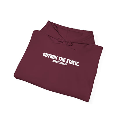 Outrun The Static, Hoodie — Unisex Heavy Blend™ Hooded Sweatshirt — Motivational Fitness Hoodie