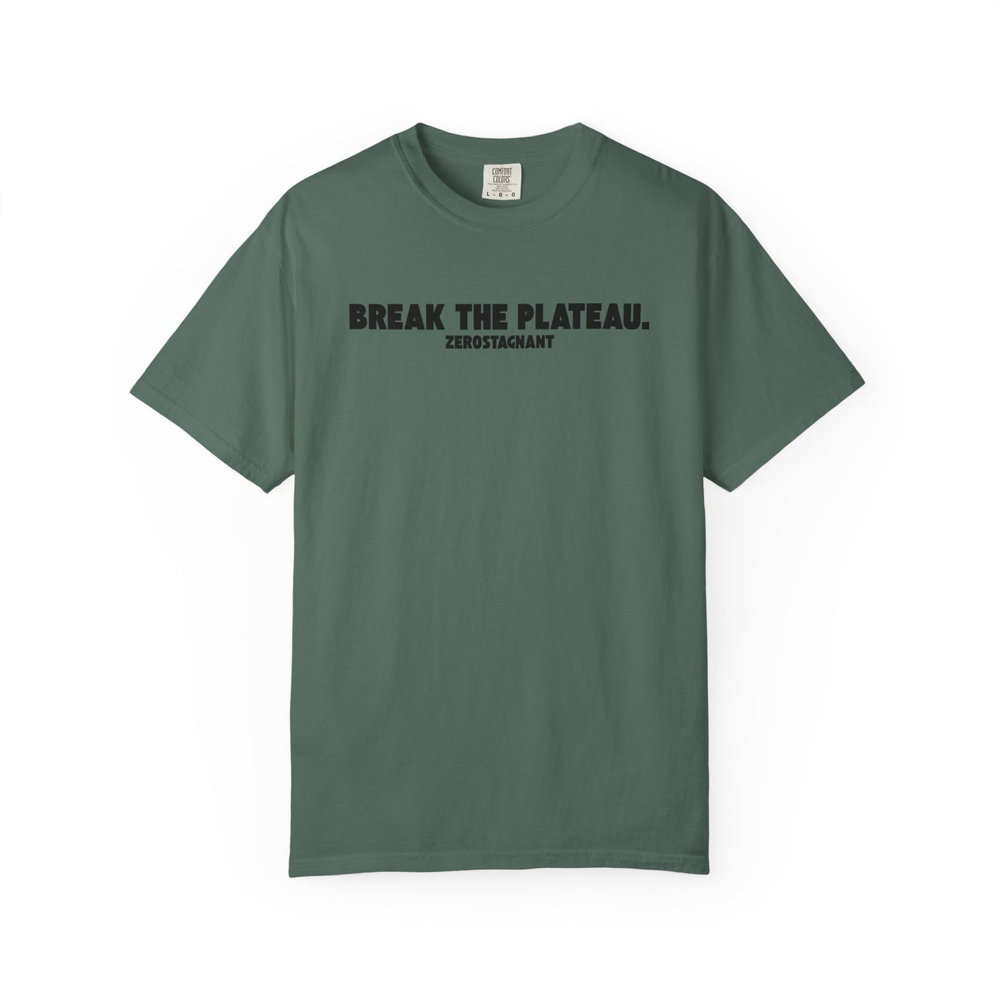 Break The Plateau. —Unisex Garment-Dyed T-shirt — Motivational Fitness Tee