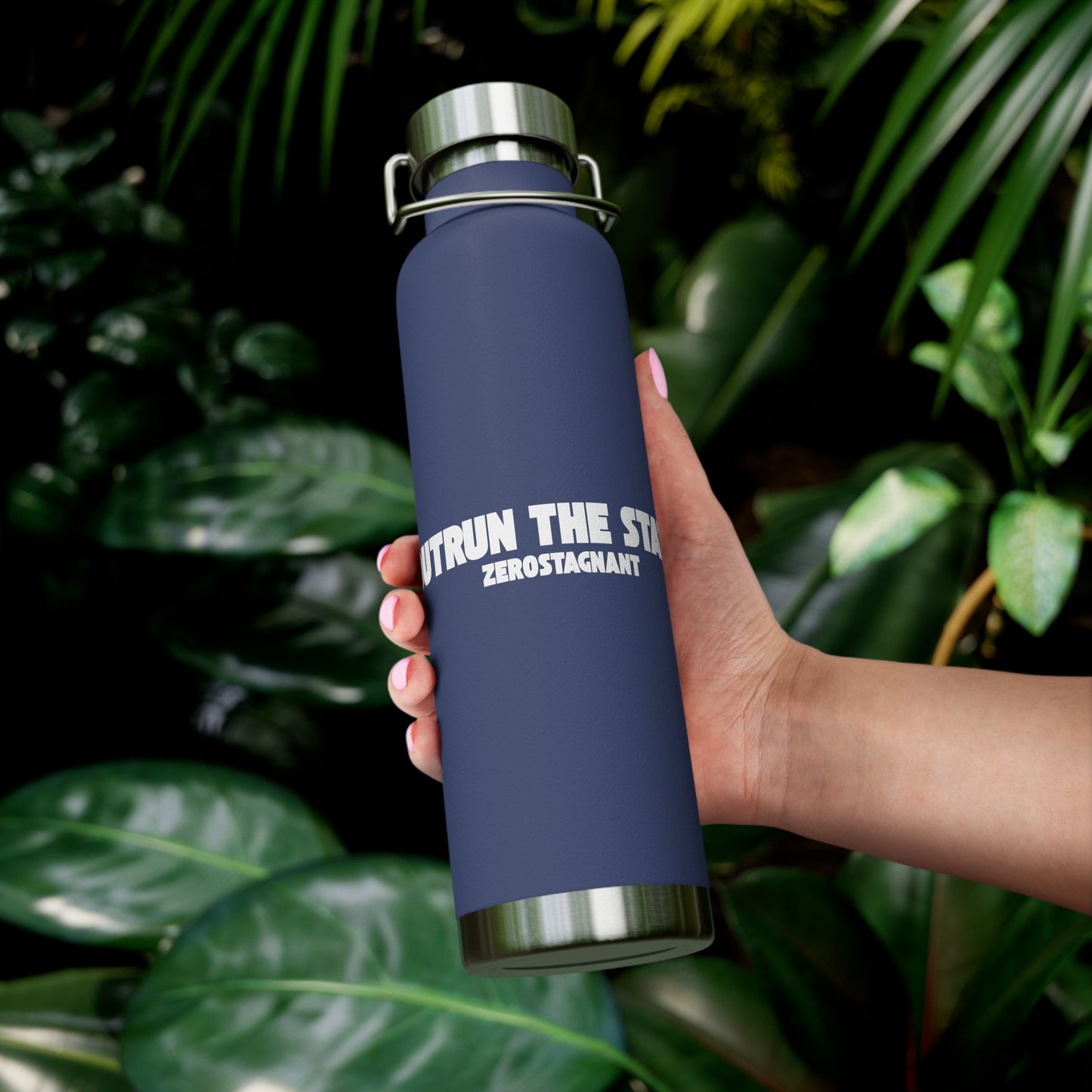 Outrun the Static — Copper Vacuum Thermos Water Bottle, 22 Oz