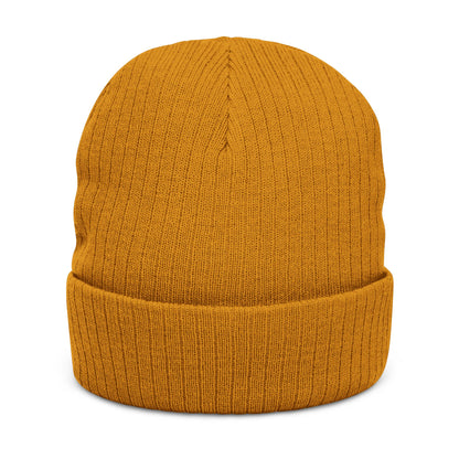 Outrun the Static — Ribbed Knit Beanie (Embroidery)