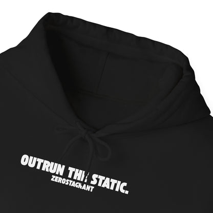 Outrun The Static, Hoodie — Unisex Heavy Blend™ Hooded Sweatshirt — Motivational Fitness Hoodie