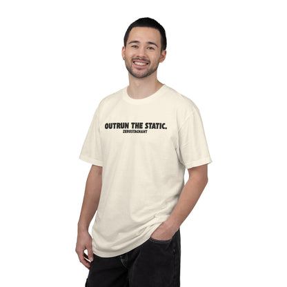 Outrun the Static — Unisex Garment-Dyed T-shirt—Motivational Fitness Tee
