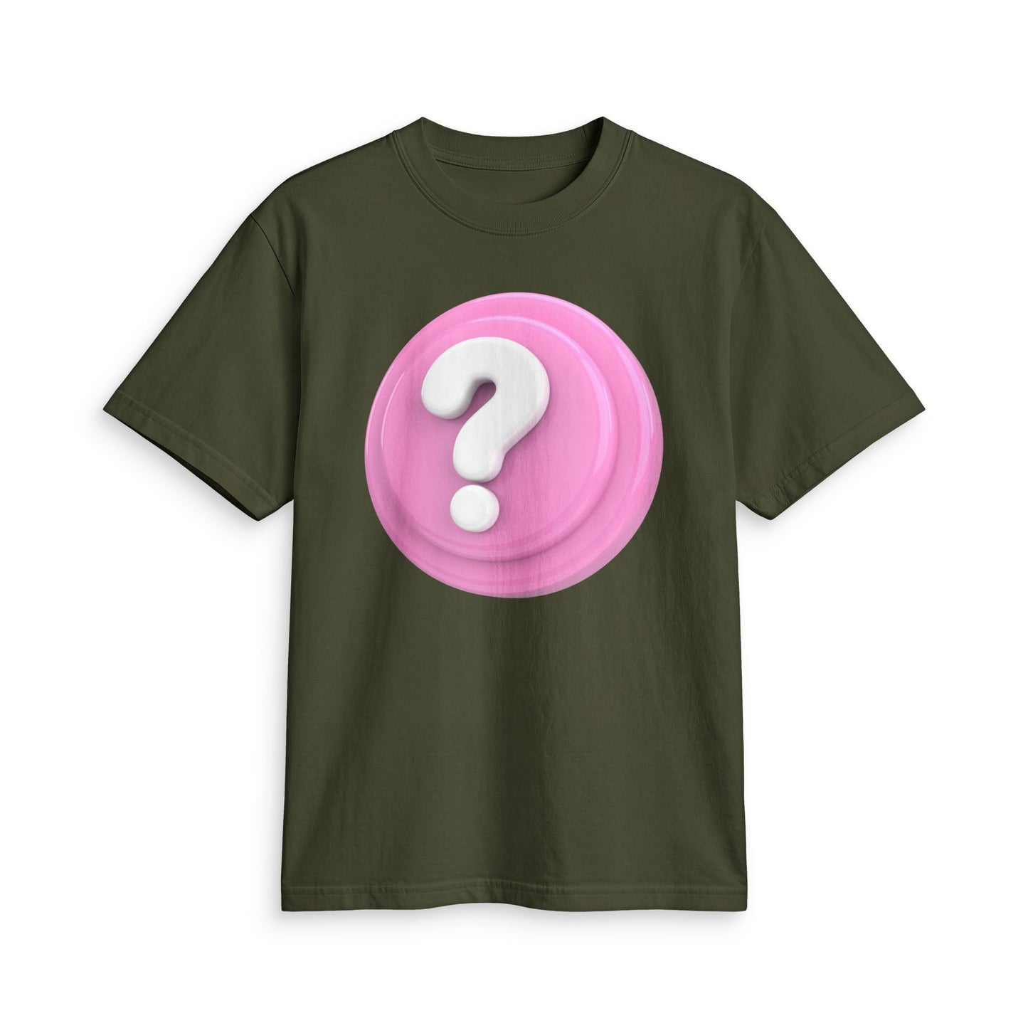 Fun Social Media 3D Question Mark Badge T‑Shirt — Keep Moving.