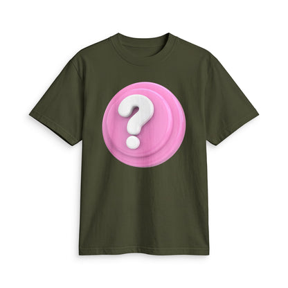 Fun Social Media 3D Question Mark Badge T‑Shirt — Keep Moving.