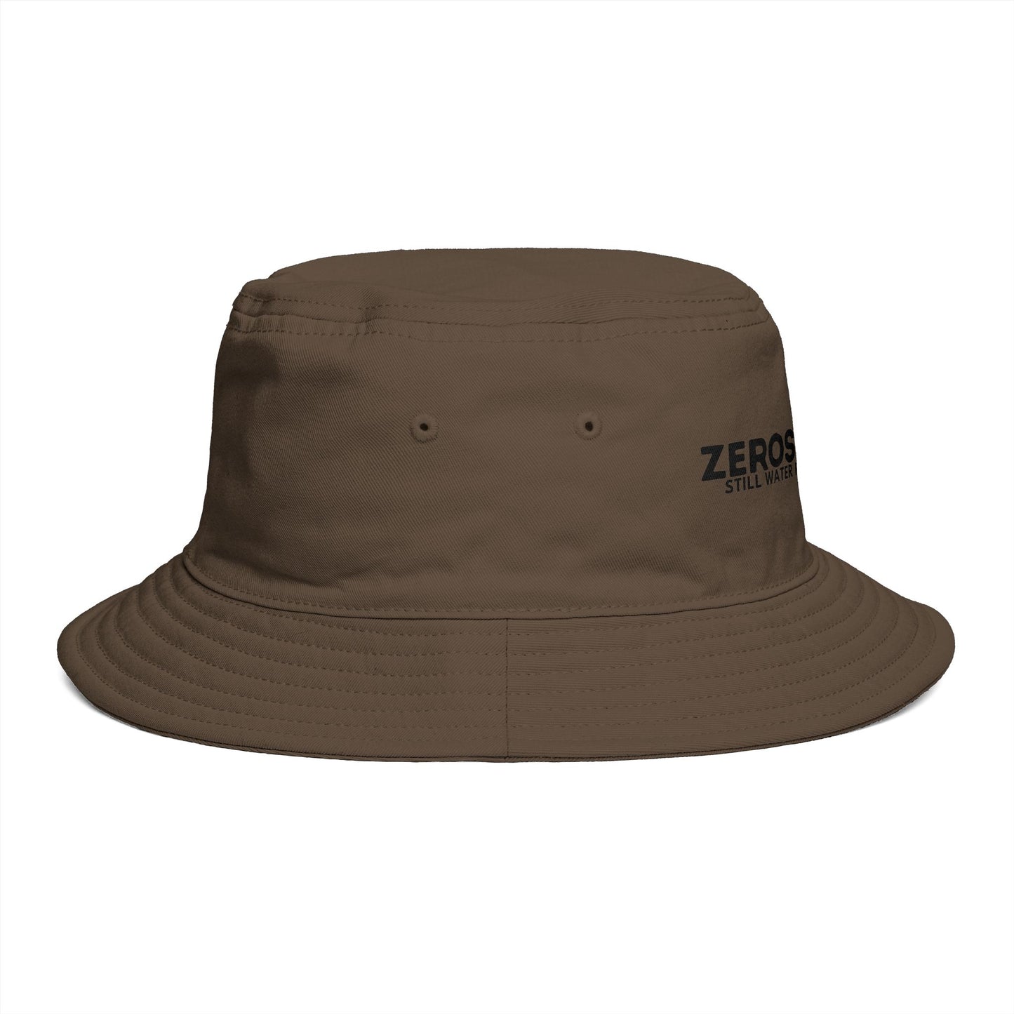 Bucket Hat — "Zerostagnant: Still Water Roots. Keep Moving."