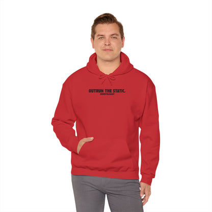 Outrun the Static., Hoodie — Unisex Garment-Dyed T-shirt — Motivational Fitness Hoodie