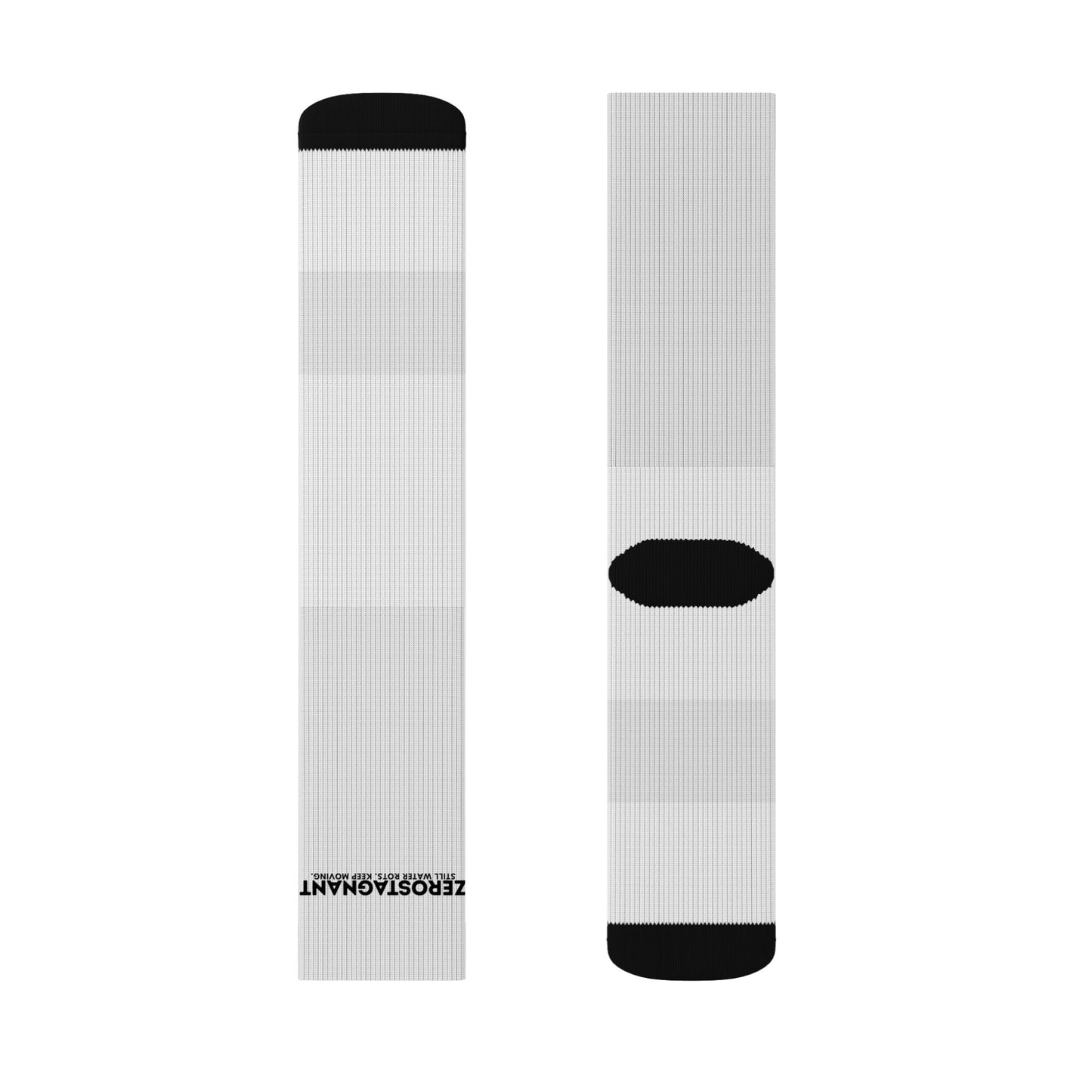 Socks — "Zerostagnant: Still Water Rots. Keep Moving."