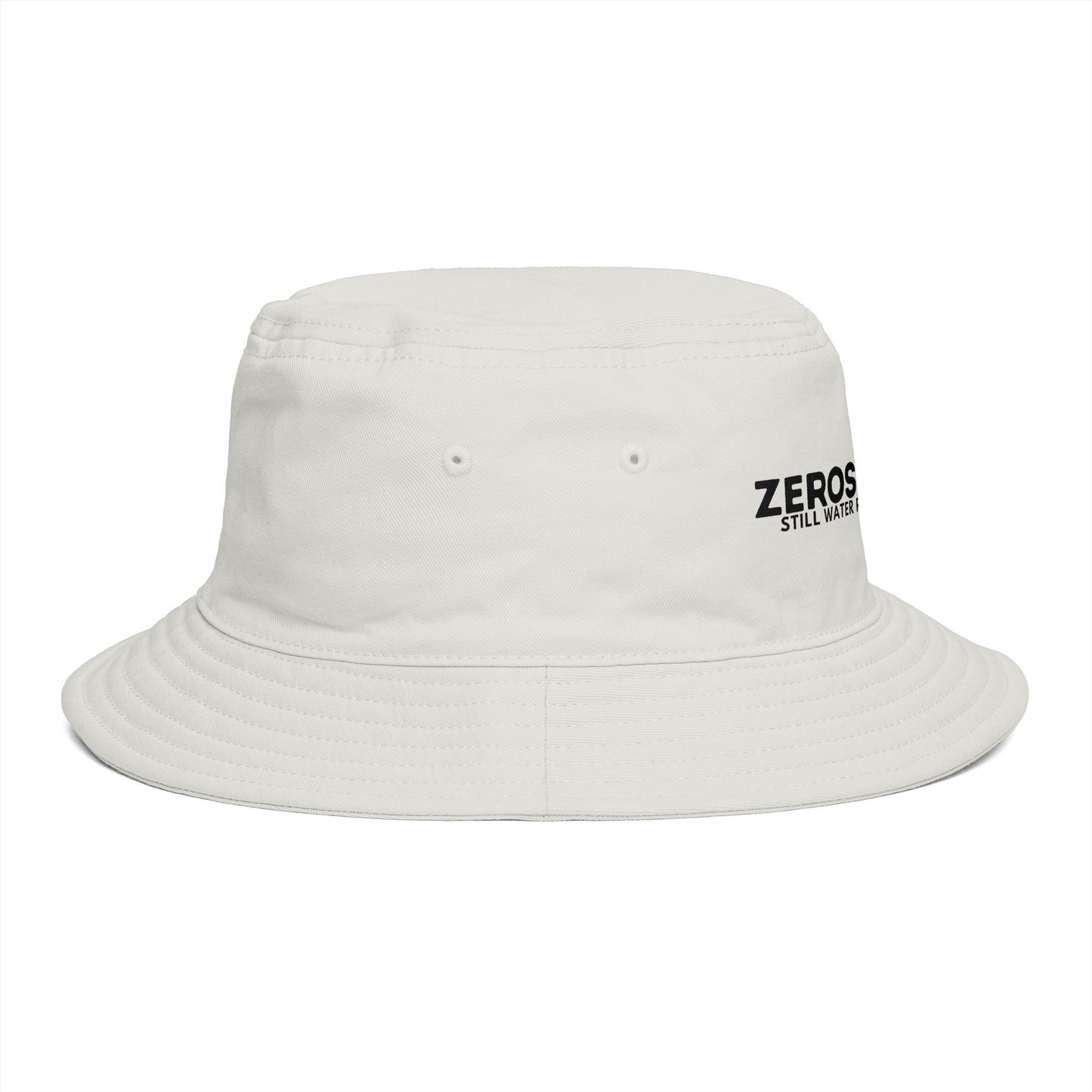 Bucket Hat — "Zerostagnant: Still Water Roots. Keep Moving."