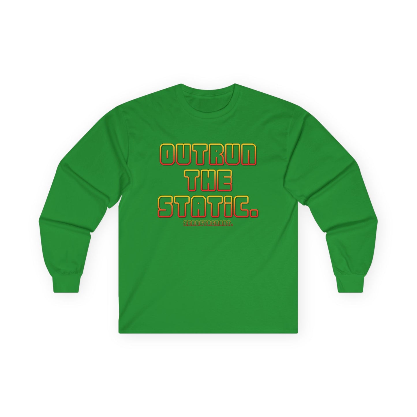 Outrun The Static Non-Stop  — Long Sleeve Retro Vaporwave Graphic Shirt