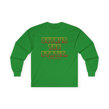 Outrun The Static Non-Stop  — Long Sleeve Retro Vaporwave Graphic Shirt