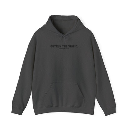 Outrun the Static., Hoodie — Unisex Garment-Dyed T-shirt — Motivational Fitness Hoodie