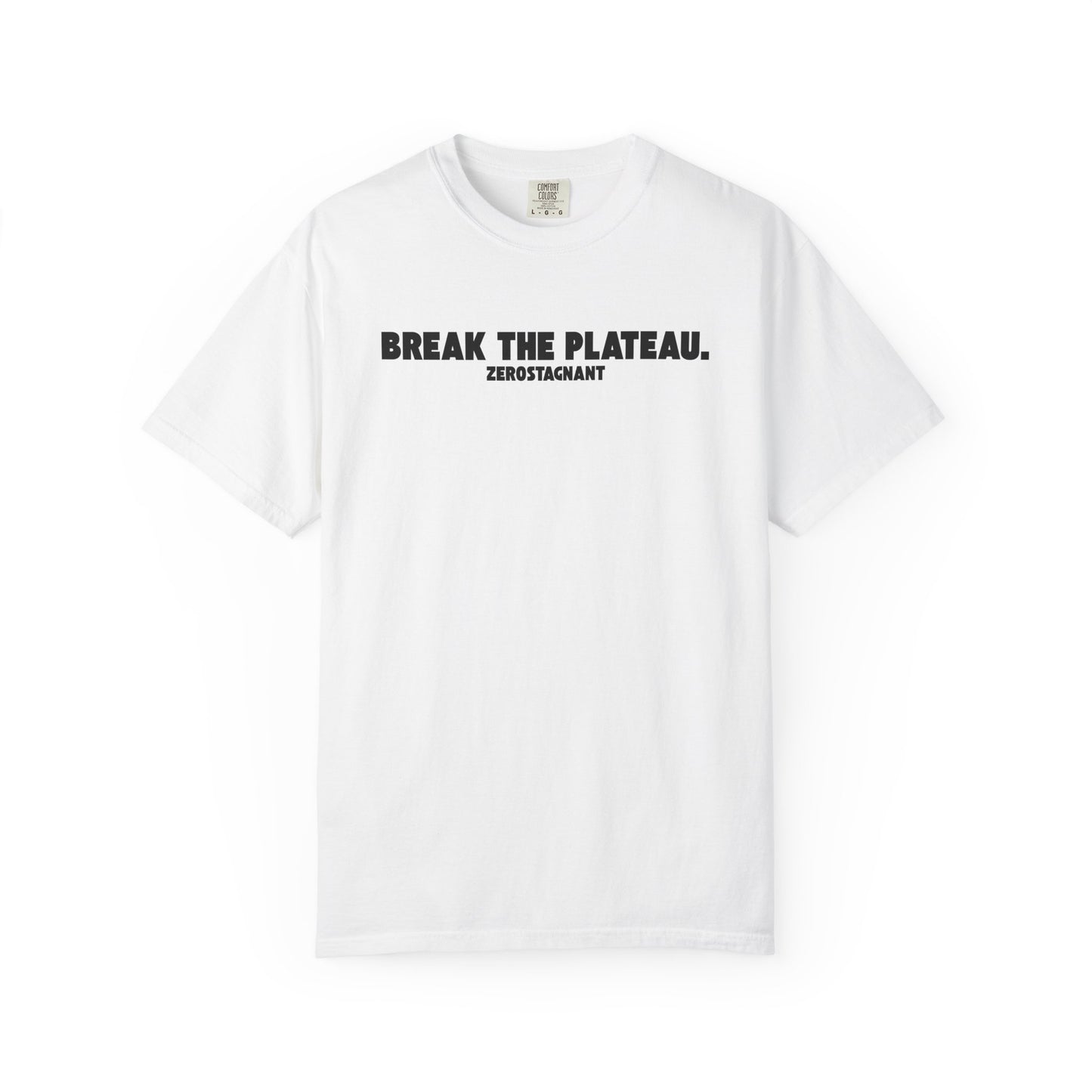 Break The Plateau. —Unisex Garment-Dyed T-shirt — Motivational Fitness Tee