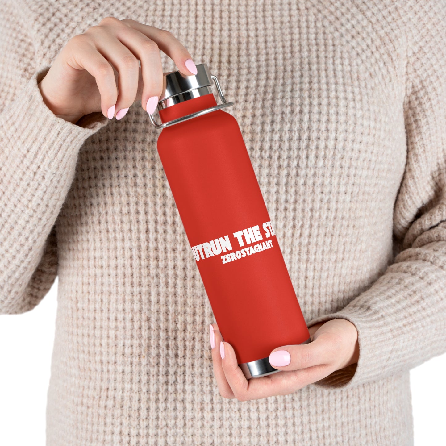 Outrun the Static — Copper Vacuum Thermos Water Bottle, 22 Oz