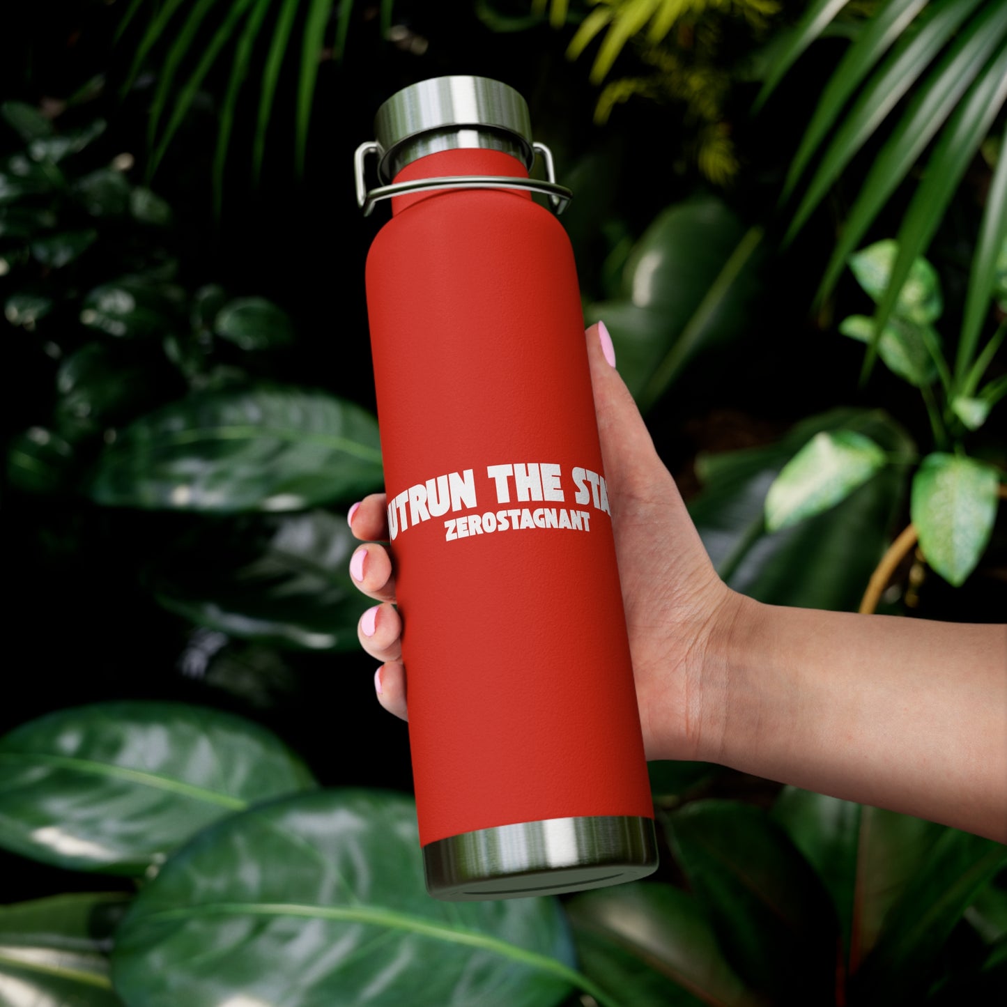 Outrun the Static — Copper Vacuum Thermos Water Bottle, 22 Oz