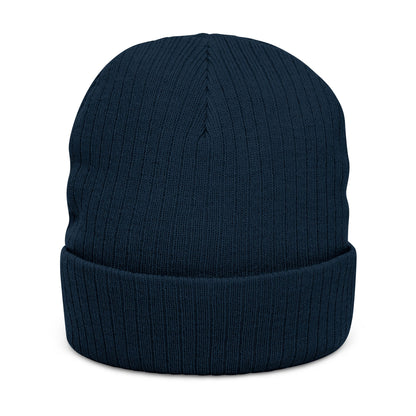 Ribbed Knit Beanie — Embroidered “ZEROSTAGNANT: Still Water Rots. Keep Moving.”