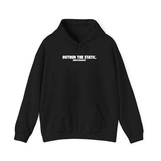 Outrun The Static, Hoodie — Unisex Heavy Blend™ Hooded Sweatshirt — Motivational Fitness Hoodie
