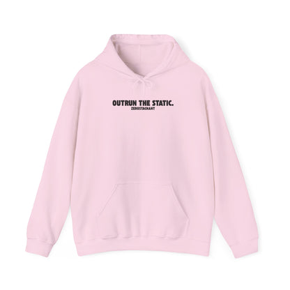 Outrun the Static., Hoodie — Unisex Garment-Dyed T-shirt — Motivational Fitness Hoodie