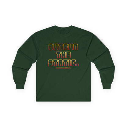 Outrun The Static Non-Stop  — Long Sleeve Retro Vaporwave Graphic Shirt