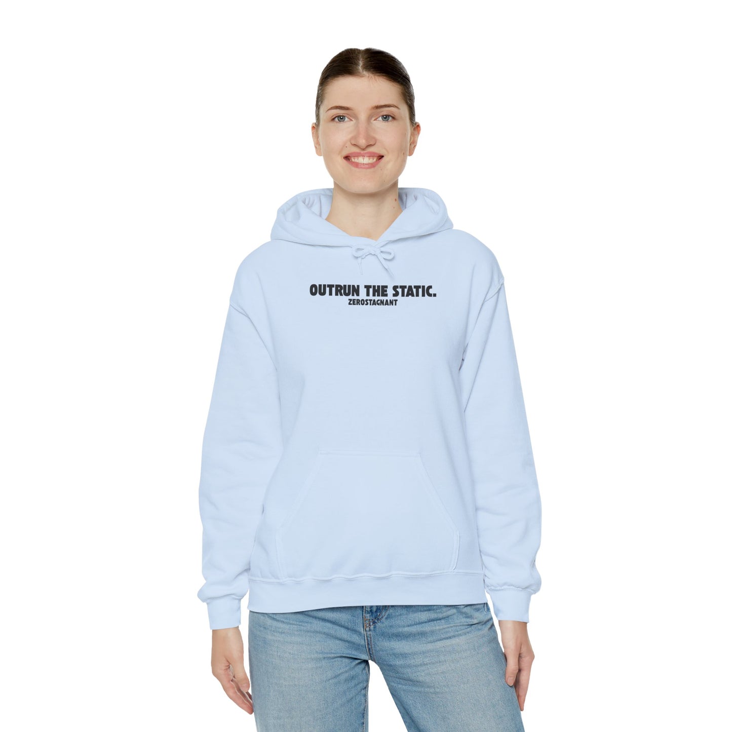 Outrun the Static., Hoodie — Unisex Garment-Dyed T-shirt — Motivational Fitness Hoodie
