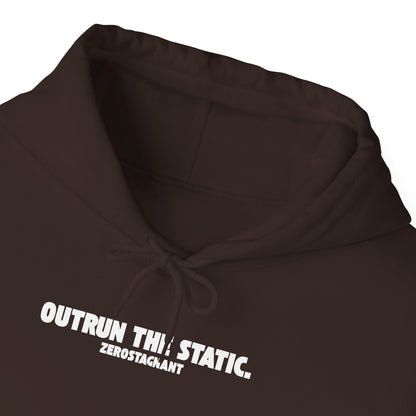Outrun The Static, Hoodie — Unisex Heavy Blend™ Hooded Sweatshirt — Motivational Fitness Hoodie