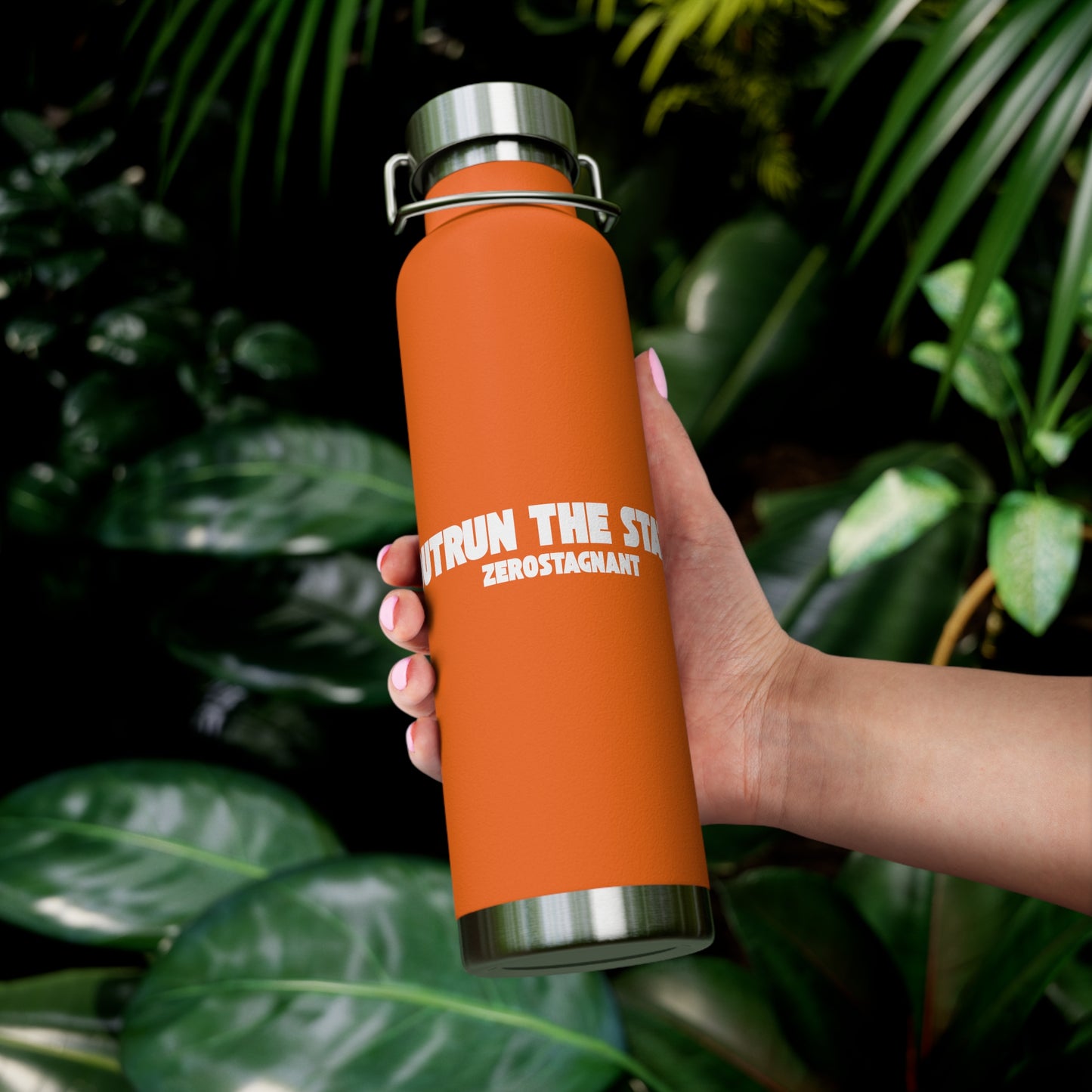 Outrun the Static — Copper Vacuum Thermos Water Bottle, 22 Oz