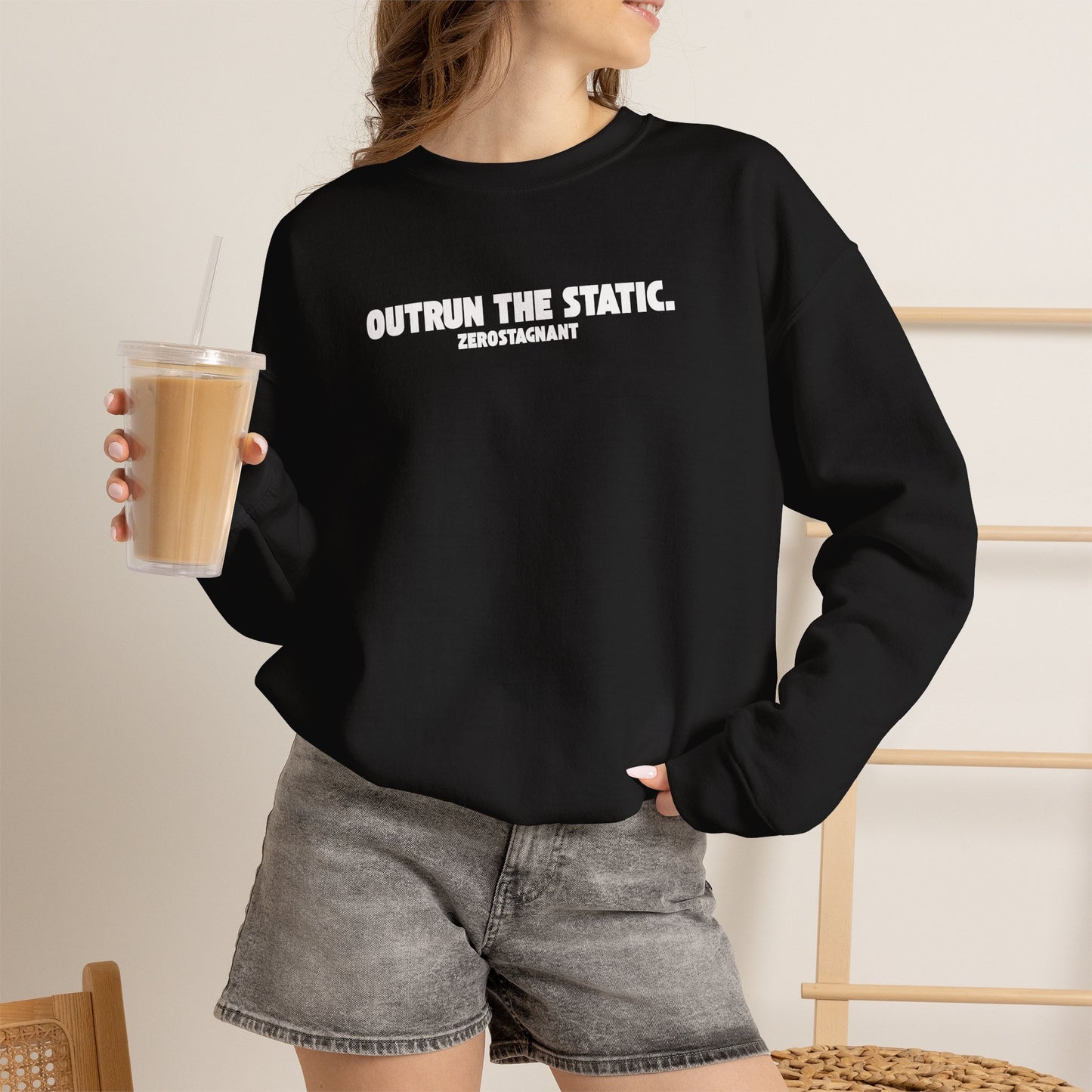 Outrun the Static T-Shirt — Unisex Garment-Dyed T-shirt—Motivational Fitness Tee