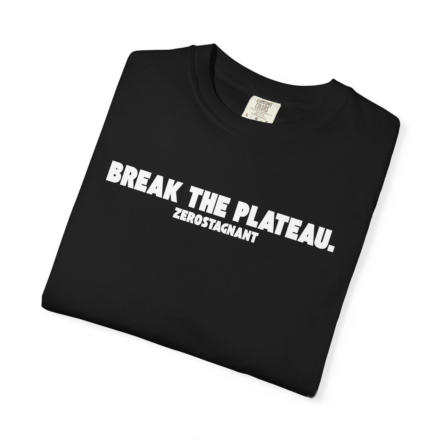 Break The Plateau. —Unisex Garment-Dyed T-shirt — Motivational Fitness Tee