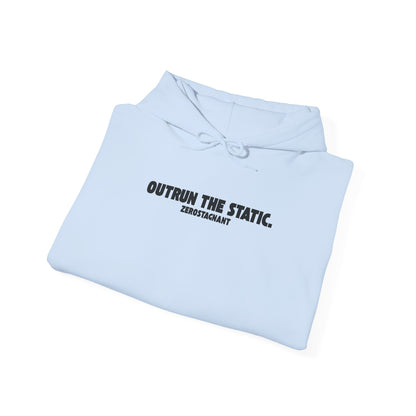 Outrun the Static., Hoodie — Unisex Garment-Dyed T-shirt — Motivational Fitness Hoodie