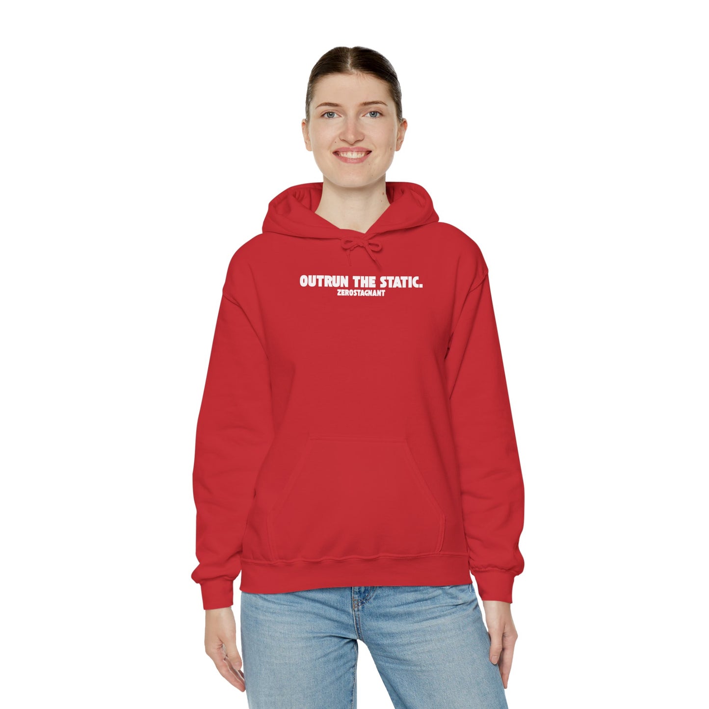 Outrun The Static, Hoodie — Unisex Heavy Blend™ Hooded Sweatshirt — Motivational Fitness Hoodie