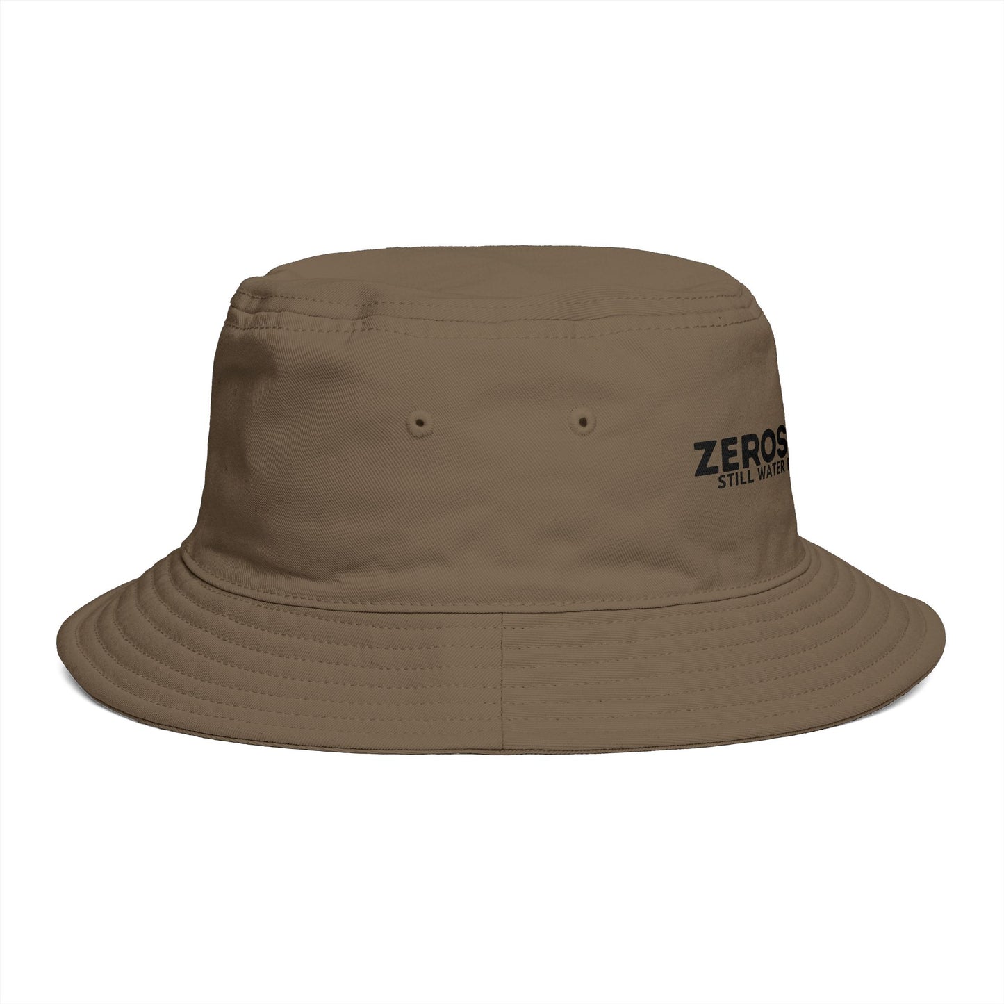 Bucket Hat — "Zerostagnant: Still Water Roots. Keep Moving."