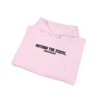 Outrun the Static., Hoodie — Unisex Garment-Dyed T-shirt — Motivational Fitness Hoodie