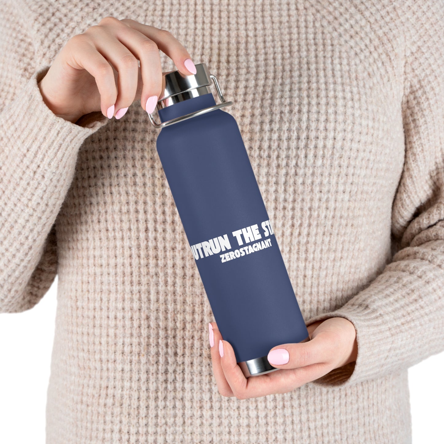 Outrun the Static — Copper Vacuum Thermos Water Bottle, 22 Oz