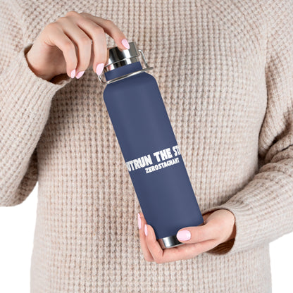 Outrun the Static — Copper Vacuum Thermos Water Bottle, 22 Oz