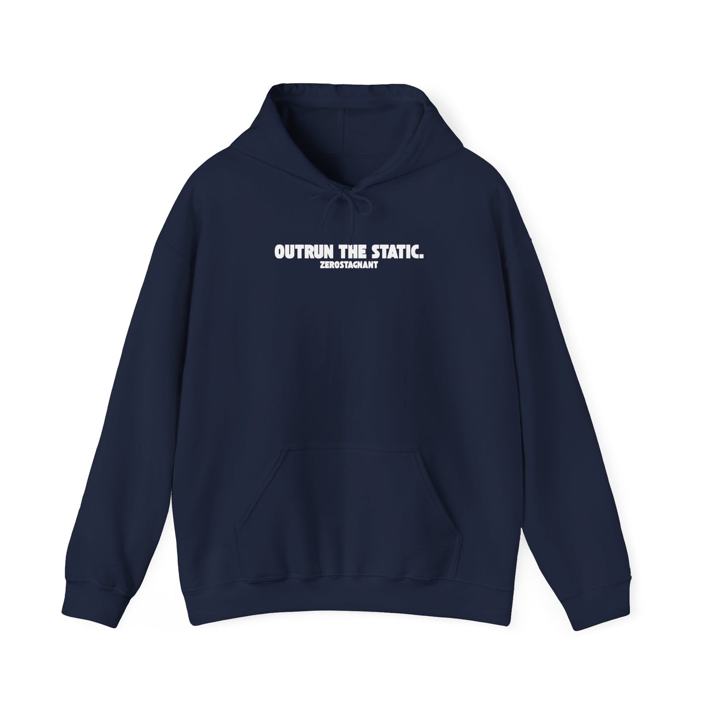 Outrun The Static, Hoodie — Unisex Heavy Blend™ Hooded Sweatshirt — Motivational Fitness Hoodie